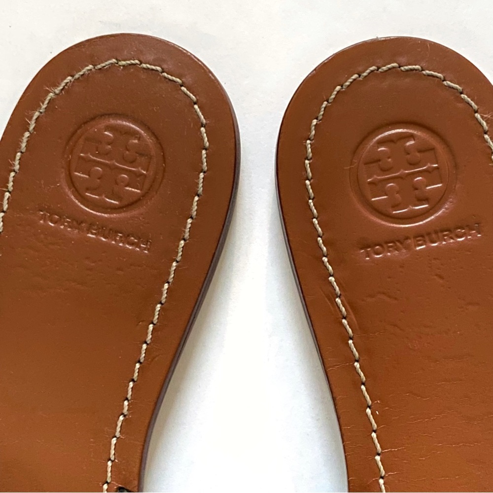 Tory Burch Mini Miller Gabriel small circle emblem t-strap thong flat sandals - Picture 4 of 11